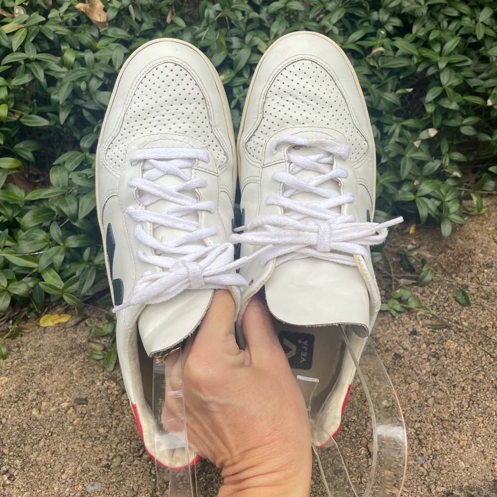 Veja White Sneakers with Navy and Red - Picture 12 of 12